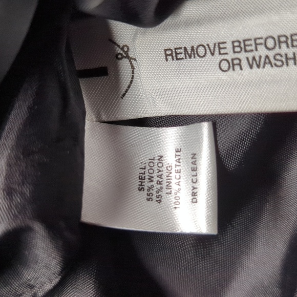 NEW Ann Taylor Loft Ann Classic Wool Wide Leg Navy Pants Herringbone Cuffed 10 - Picture 8 of 8